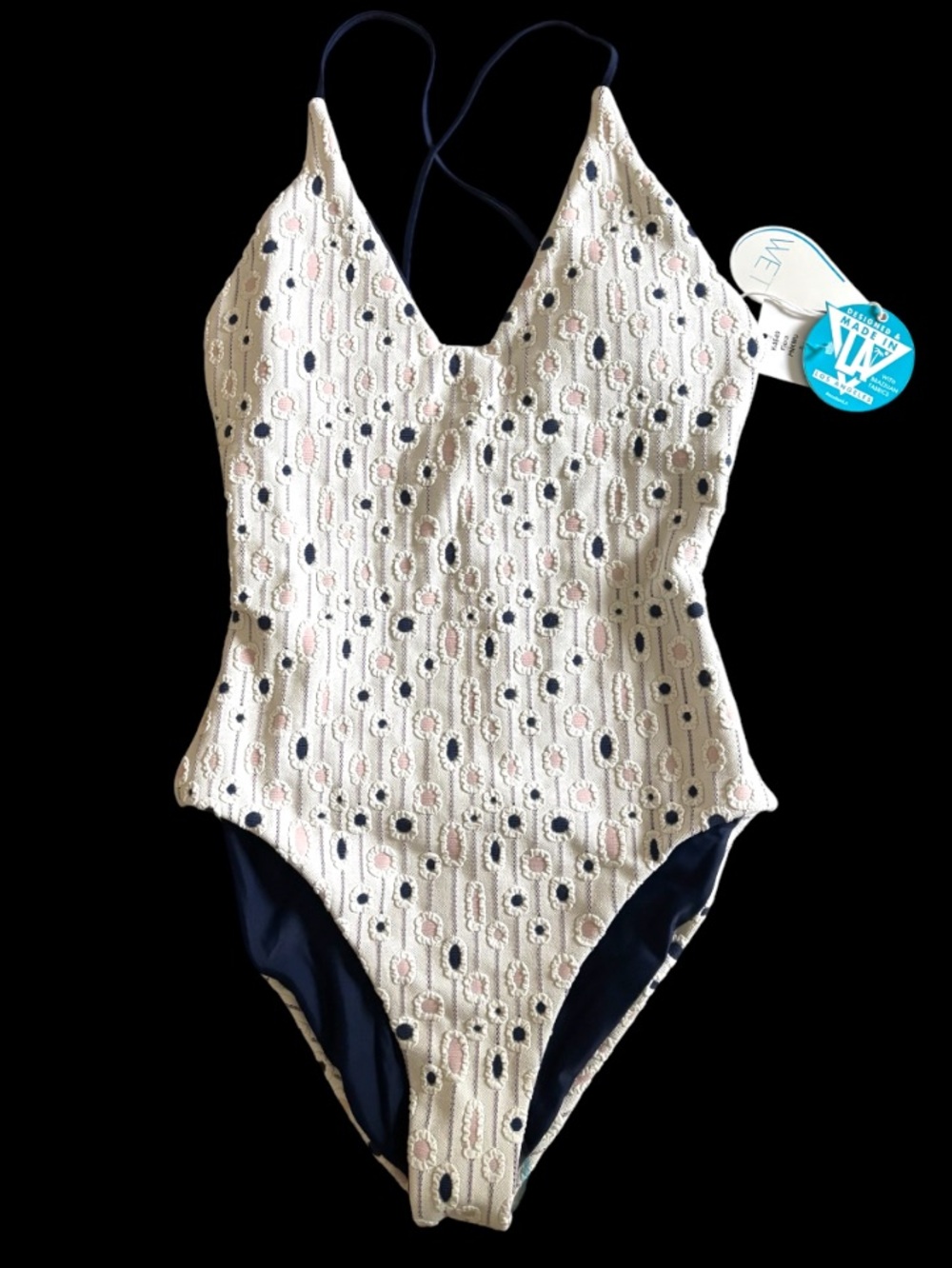 WET Swim Fiona Textured Ivory One-Piece NWT